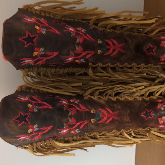 Free People X Mexicans Cross Train Embroidered Cowboy Boots size 7 - Picture 4 of 9